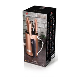 Berlinger Haus 7-Piece Knife Set with Mobile Stand Rose Gold Collection