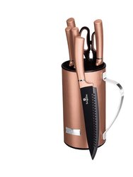 Berlinger Haus 7-Piece Knife Set with Mobile Stand Rose Gold Collection - Rose Gold