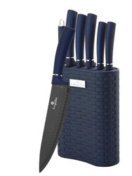 Berlinger Haus 7-Piece Knife Set with Stand - Aquamarine