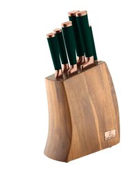 Berlinger Haus 7-Piece Knife Set w/ Wooden Stand Emerald Collection