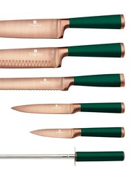 Berlinger Haus 7-Piece Knife Set w/ Wooden Stand Emerald Collection