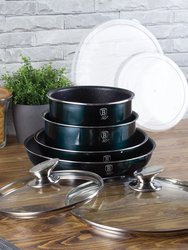 Berlinger Haus 9-Pieces Cookware Set w/ Ergonomic Handle Aquamarine Collection