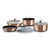 Berlinger Haus 9-Pieces Cookware Set w/ Ergonomic Handle Aquamarine Collection - Rose Gold