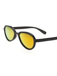 Bertha Alexa Buffalo-Horn Polarized Sunglasses - Black/Gold