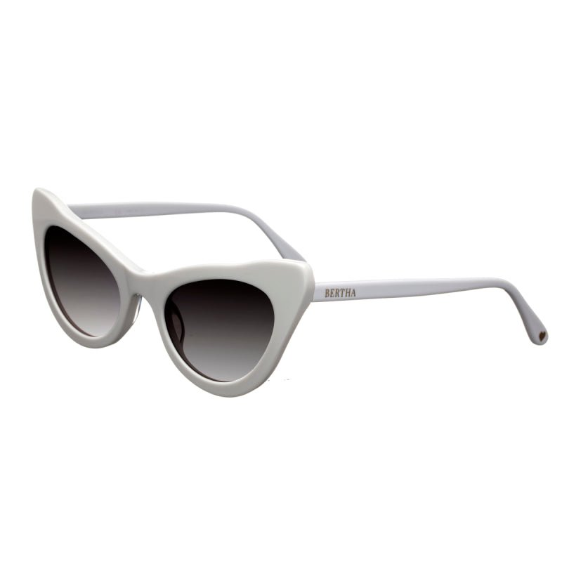 Bertha Sunglasses Kitty Handmade In Italy Sunglasses In White