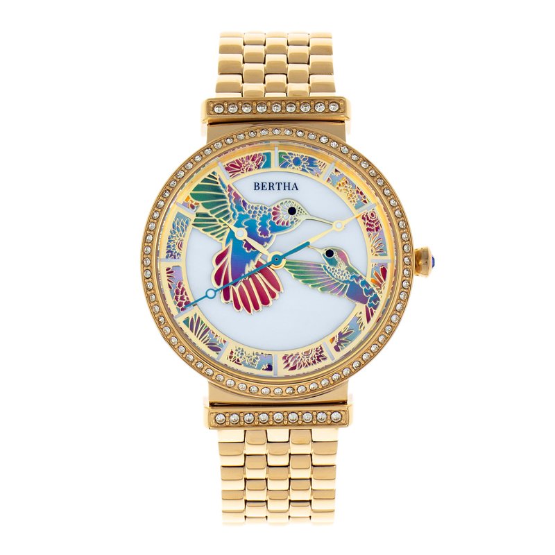 Bertha Watches Bertha Emily Mother-of-pearl Bracelet Watch In Gold