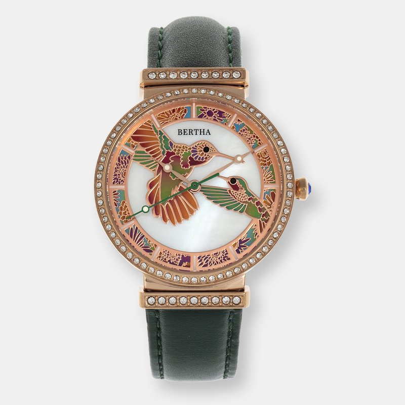 Bertha Watches Bertha Emily Mother-of-pearl Leather-band Watch