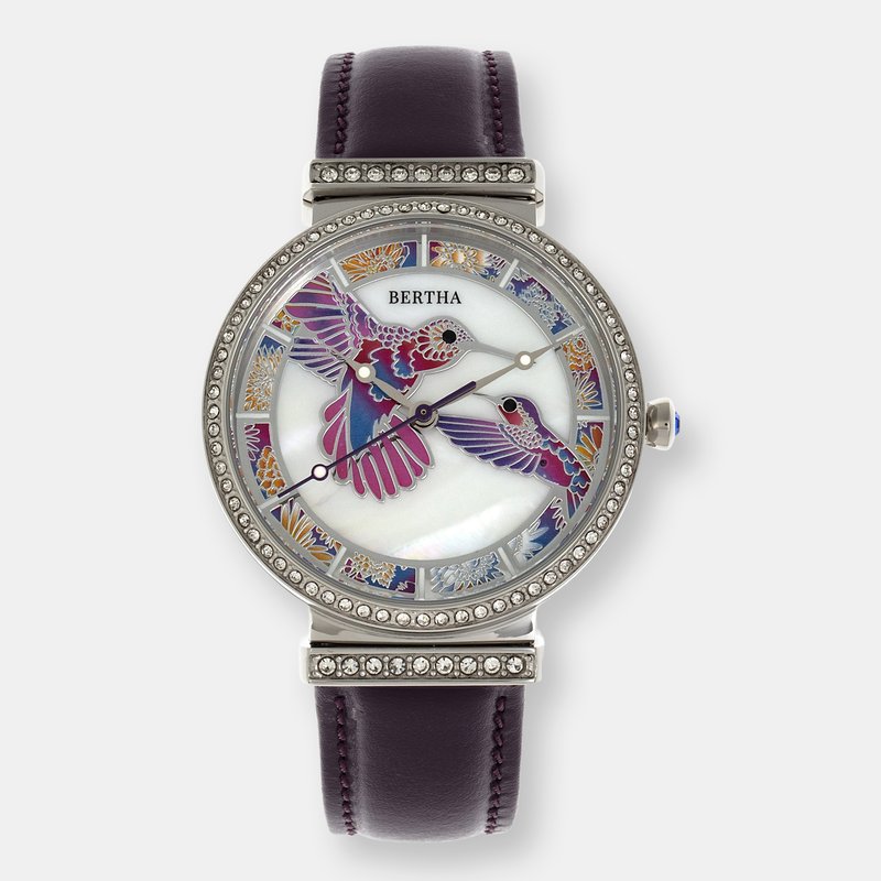 Bertha Watches Kids'  Bertha Emily Mother-of-pearl Leather-band Watch