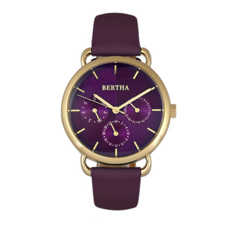Bertha Watches Bertha Gwen Ladies Watch W/day/date In Purple