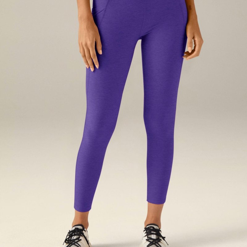 Shop Beyond Yoga Spacedye Out Of Pocket High Waisted Midi Legging In Purple