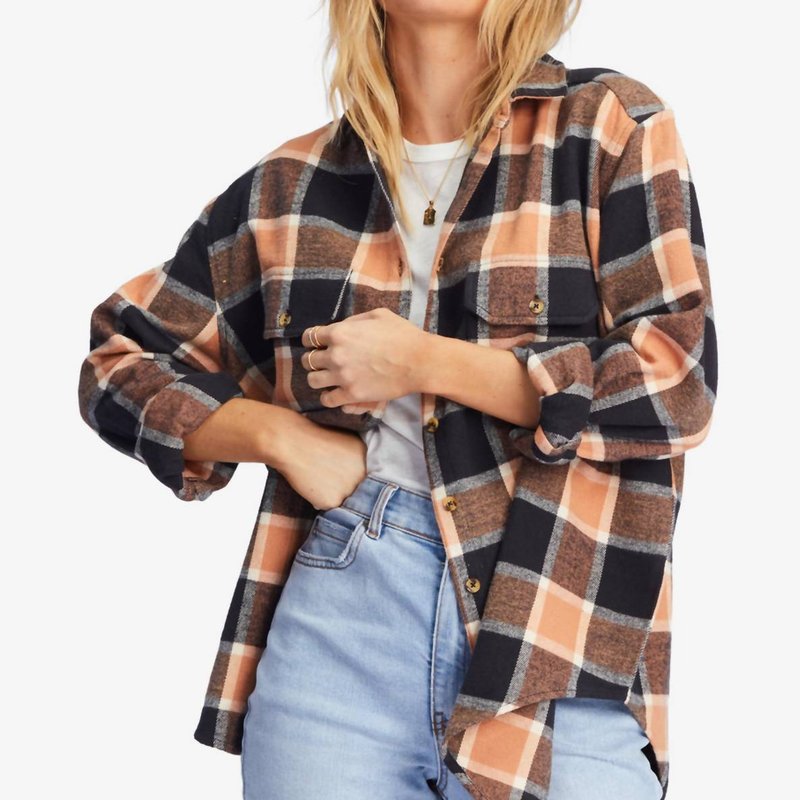 Shop Billabong So Stoked Button-down Flannel Shirt In Brown
