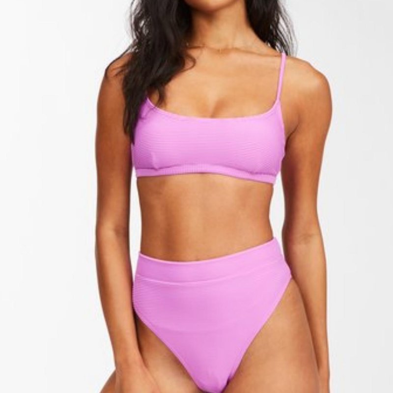 Shop Billabong Tan Lines Avery Mini Crop Bikini Top In Purple