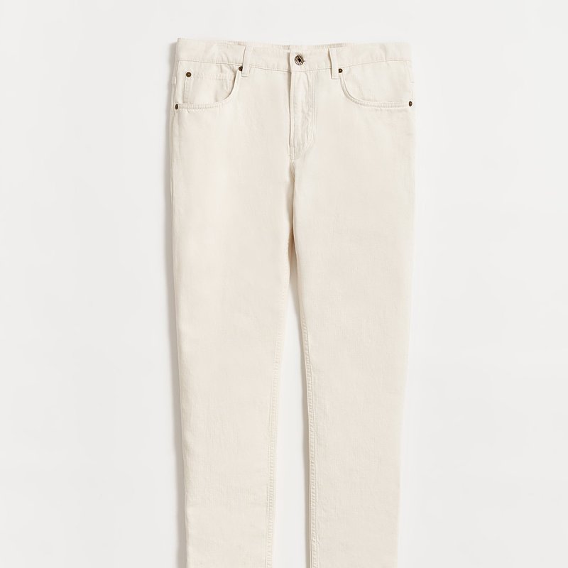 Shop Billy Reid Cotton Linen 5 Pocket Pant In White