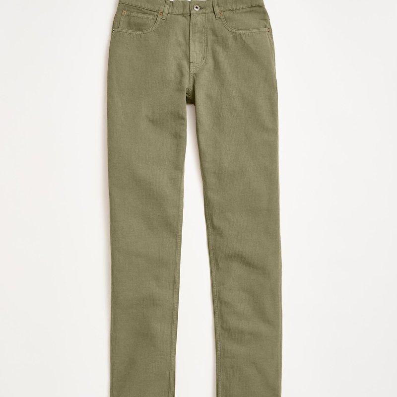 Shop Billy Reid Cotton Linen 5 Pocket Pant In Green