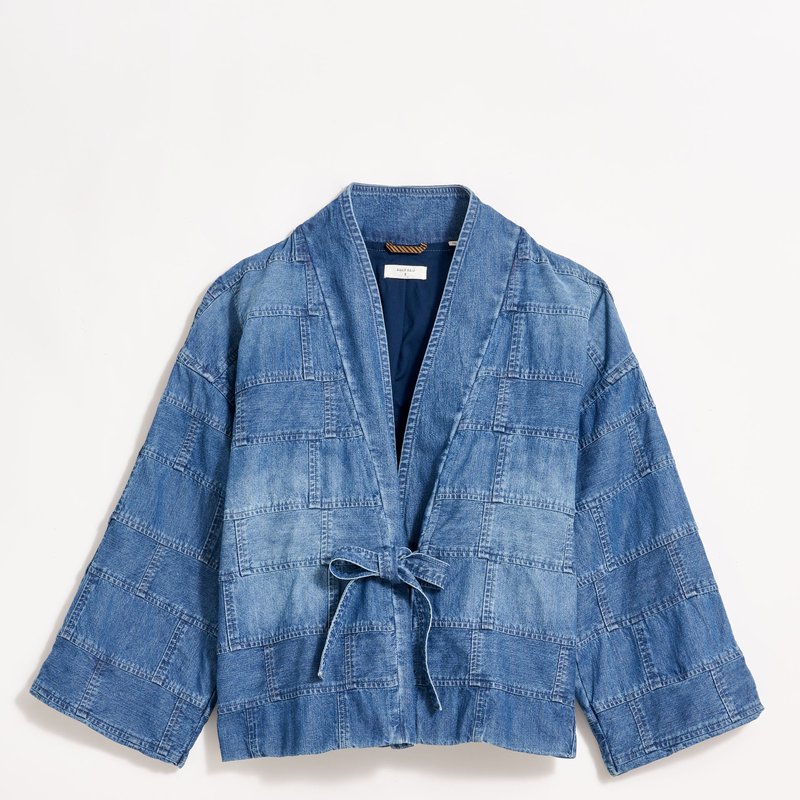Shop Billy Reid Patchwork Denim Jacket In Blue