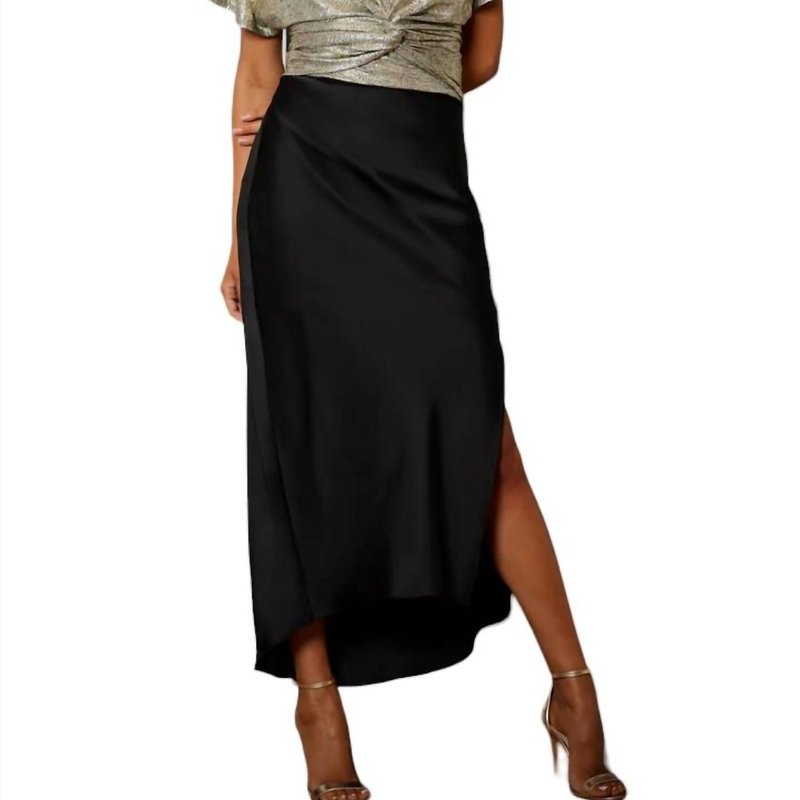 Shop Bishop + Young Bias Cut Midi Slip Skirt In Black