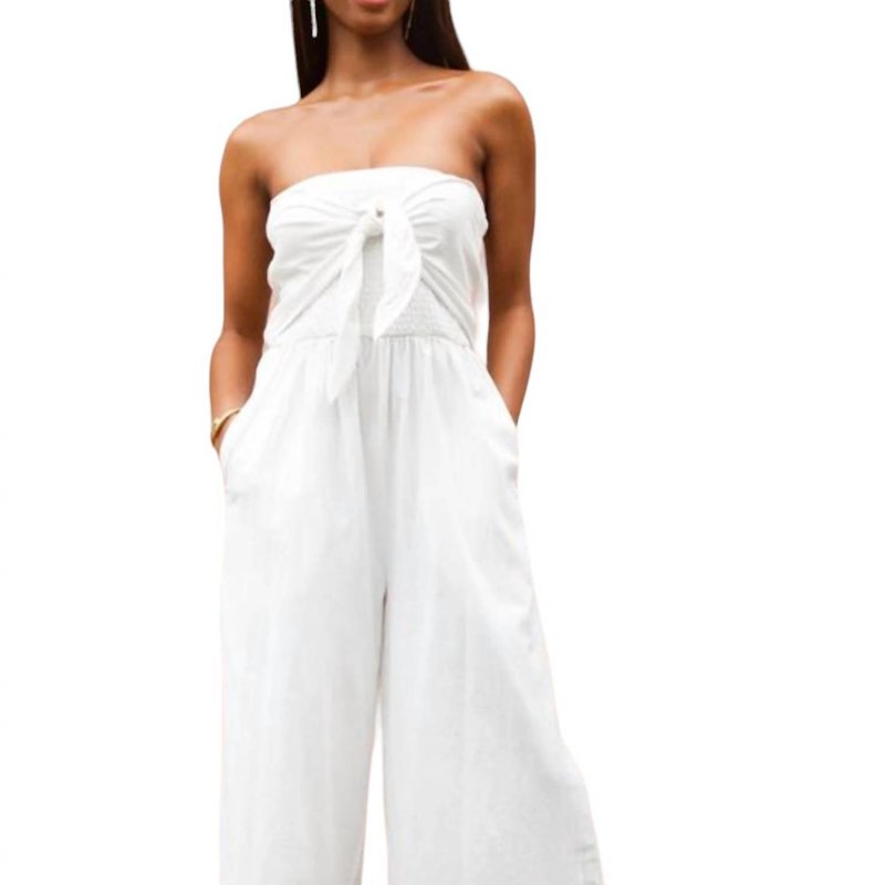 Bishop + Young Elvia Tie Front Jumpsuit In White
