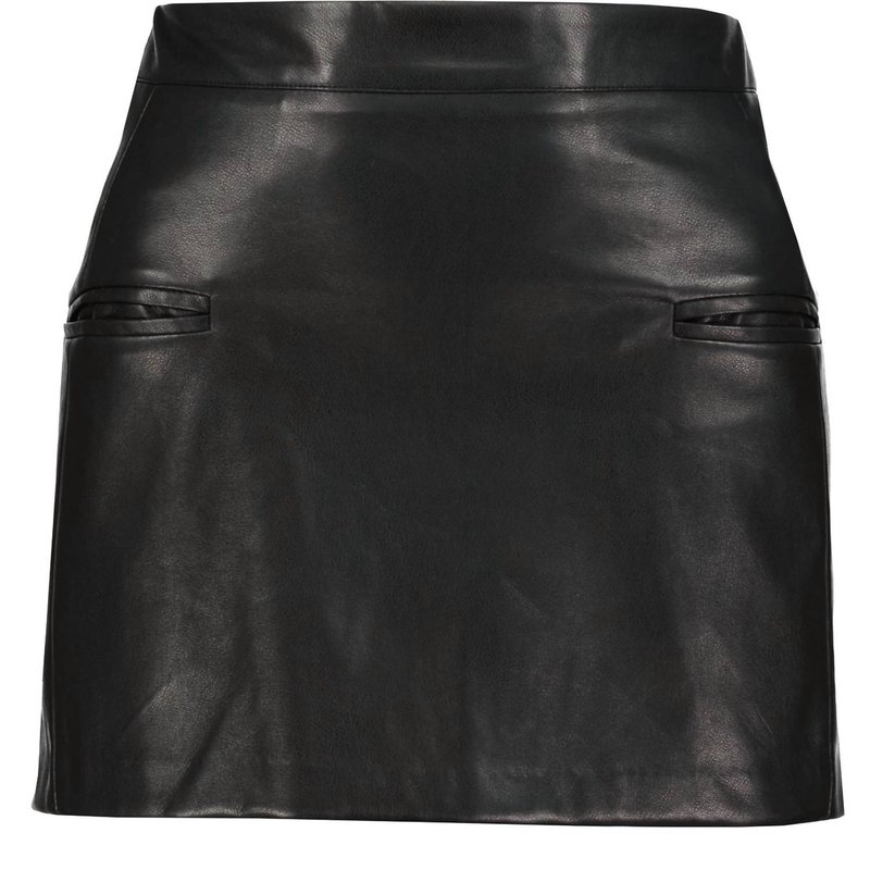 Shop Bishop + Young Romance Thea Vegan Leather Mini Skirt In Black