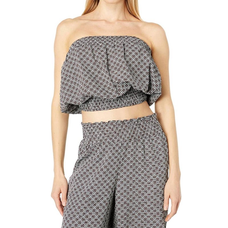 Shop Bishop + Young Super Chill Tube Top In Tile Print In Grey