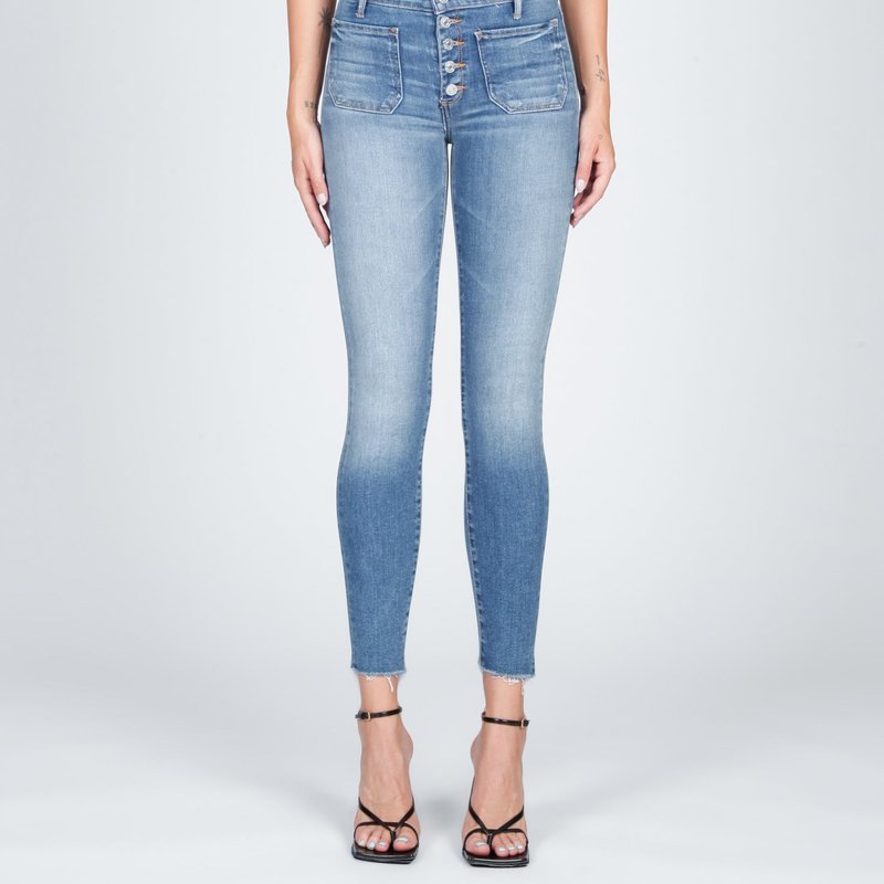 Black Orchid Ava Patch Pocket Skinny Jeans In Blue