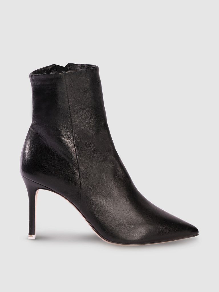 Black Suede Studio Gia Leather Ankle Boot | Verishop