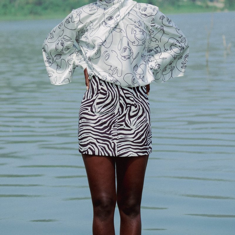 Blackburd Bancha Zebra Skirt In White