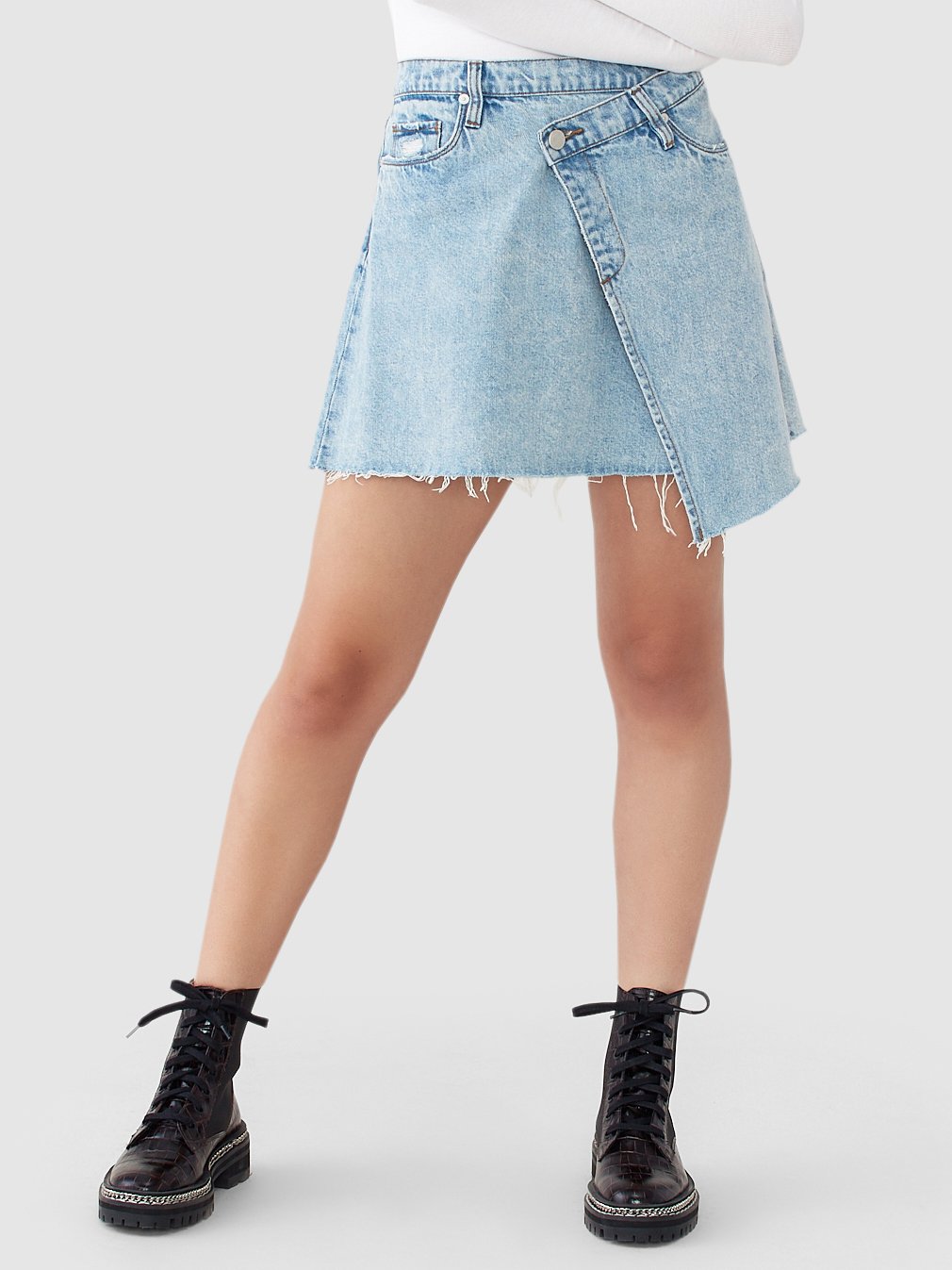 asymmetrical jean skirt