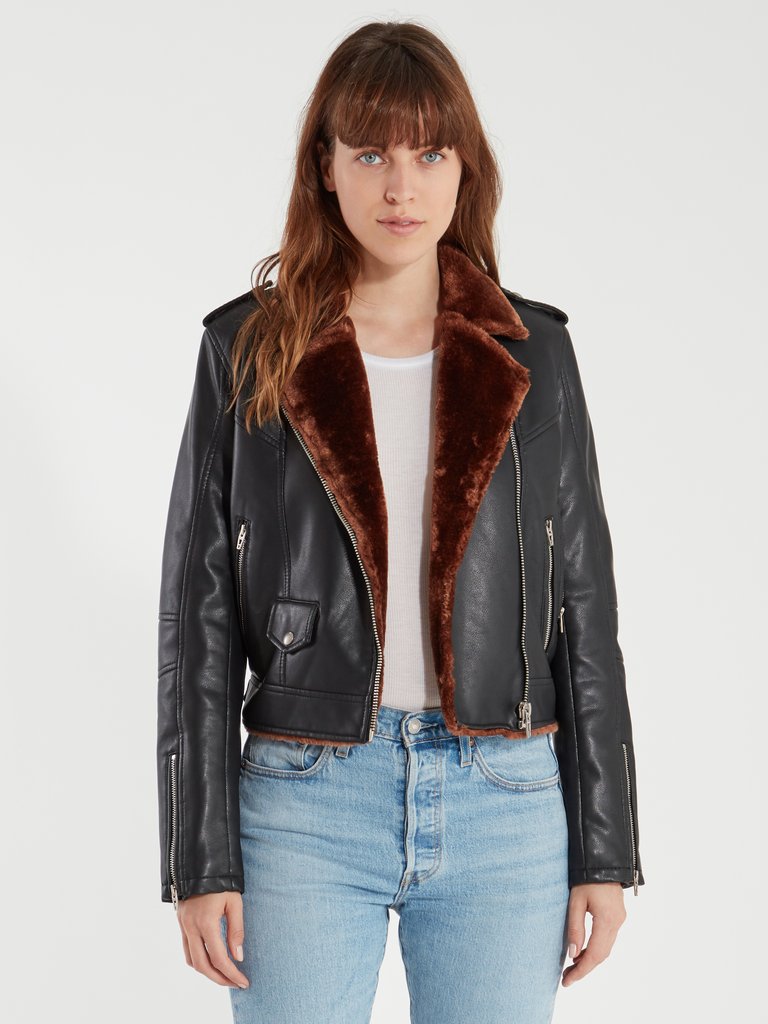 BLANKNYC Faux Fur Lined Moto Jacket | Verishop
