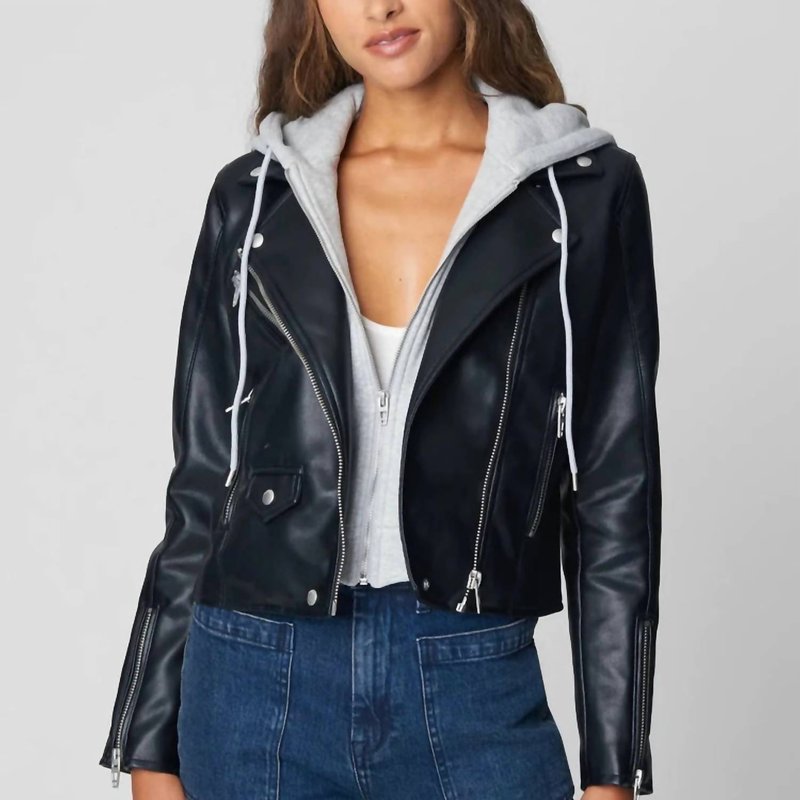 Shop Blanknyc Whirlwind Hooded Leather Jacket In Black
