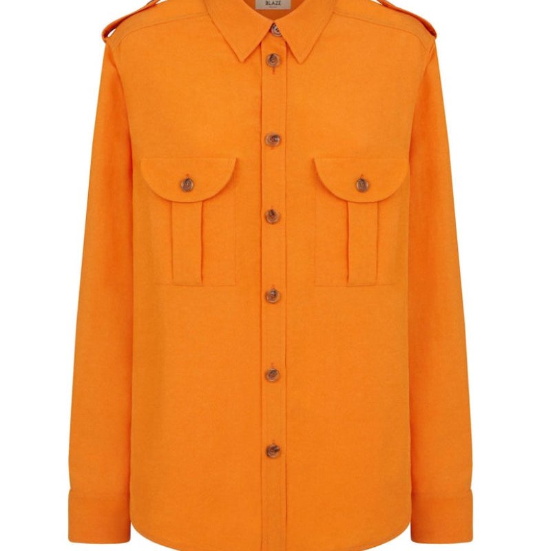 Shop Blazé Milano Rox Star Berber Shirt In Orange