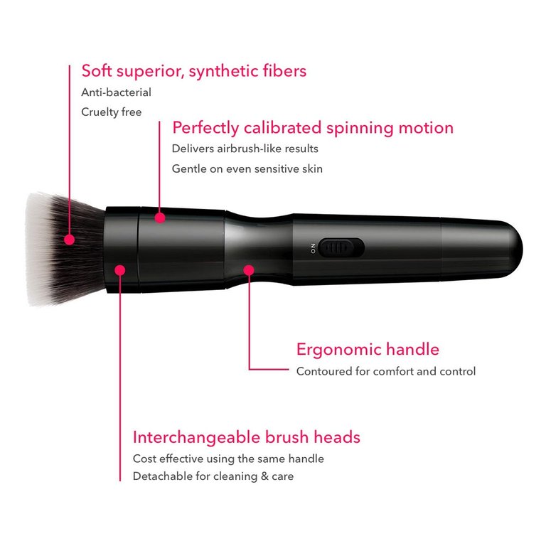 Smooth & Even Beauty Set - 2 Head Set W/ Rotating Foundation & Powder Brushes