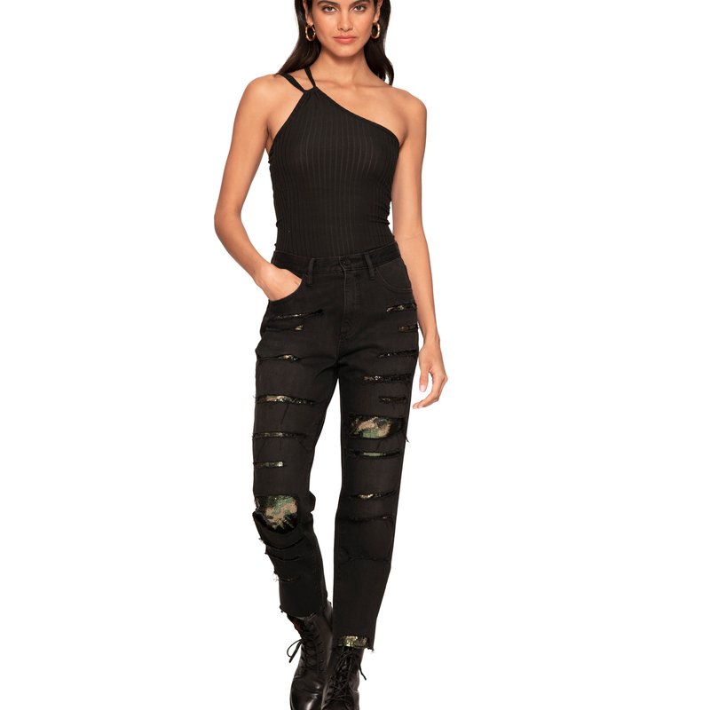 Blue Revival Women's Piper Tearing It Up Distressed Jeans In Black