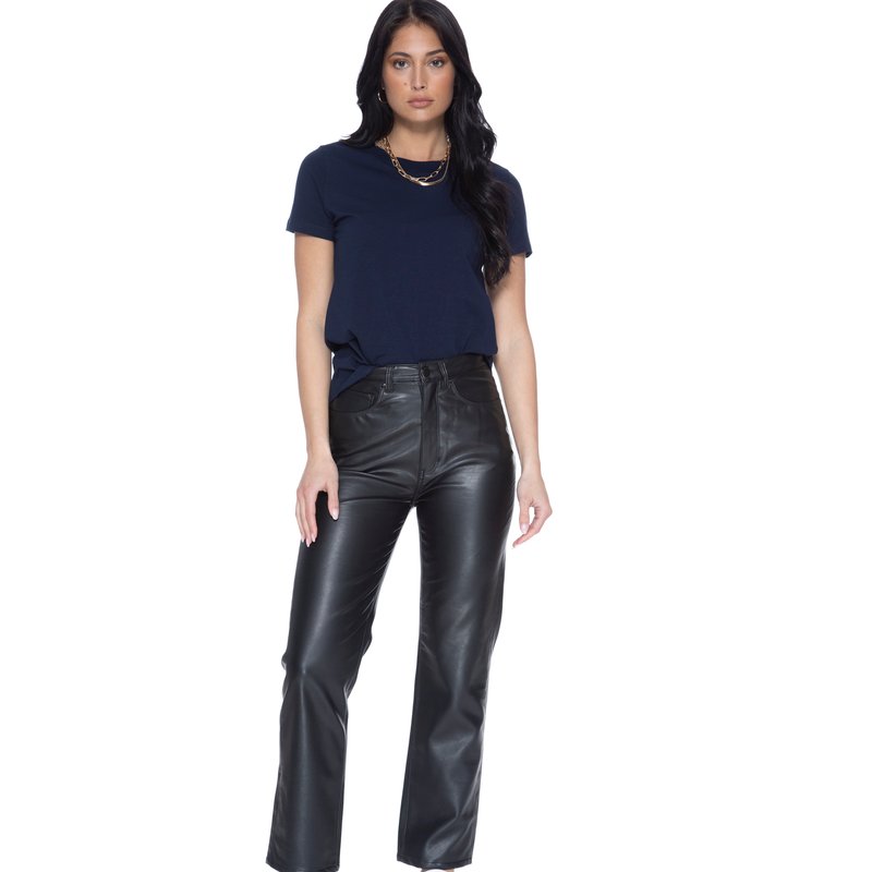 Blue Revival Unreal Leather Straight Leg Pant In Black