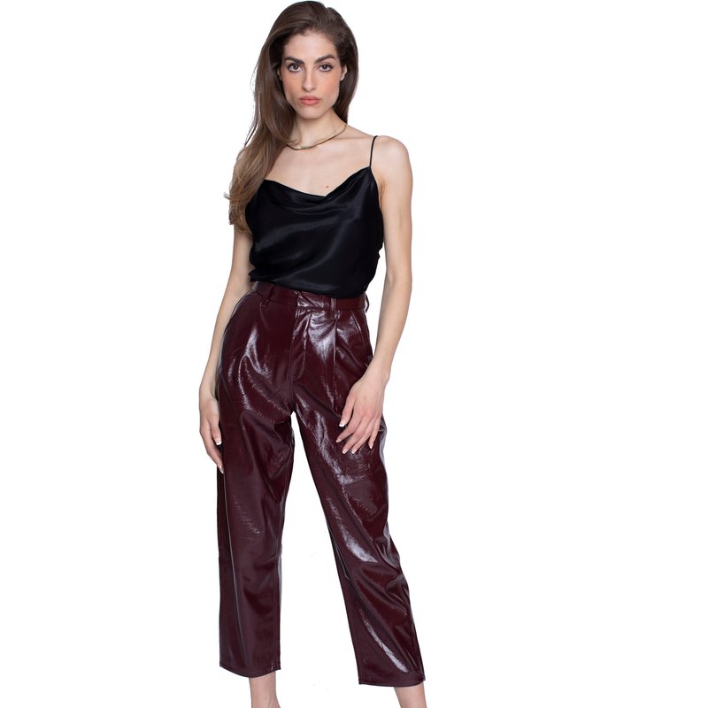 Shop Blue Revival Unreal Patent Leather Trouser In Brown