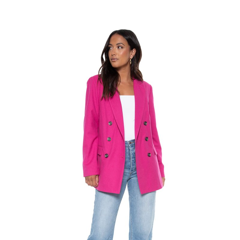 Shop Blue Revival Your Ex Boyfriends Blazer In Fuchsia In Pink