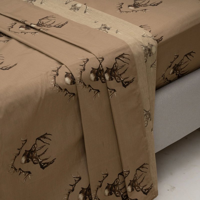 Blue Ridge Trading Whitetail Ridge Sheet Sets, 4-piece Bedding Sheets, Cotton Fabric,1 Fitted Sheet, In Brown