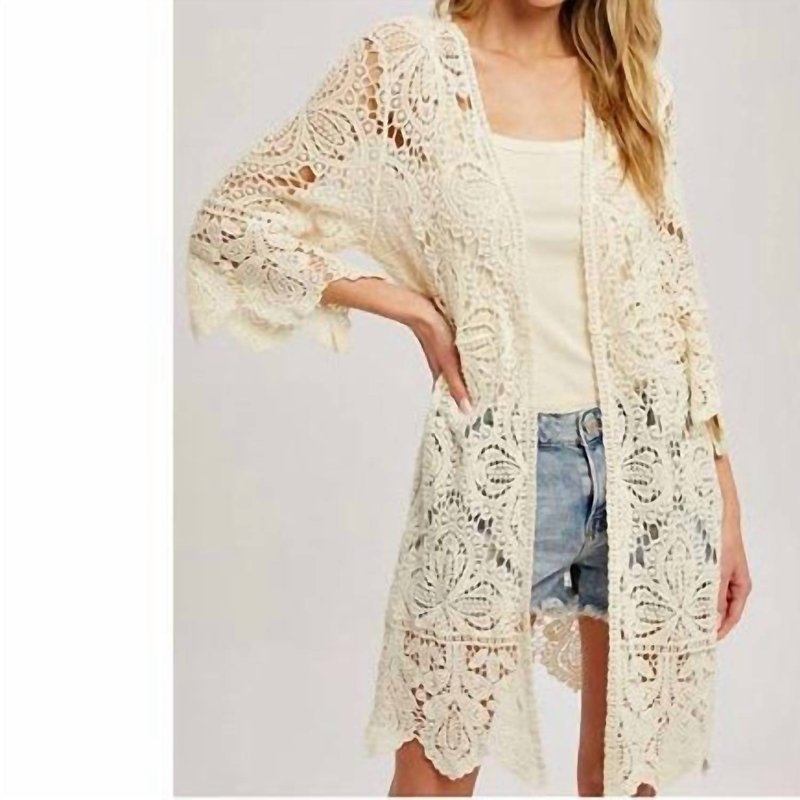 Shop Bluivy Crochet Lace Kimono In White