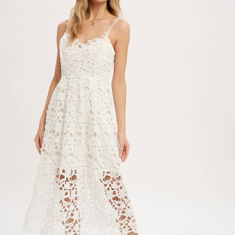Shop Bluivy Crochet Lace Midi Dress In White