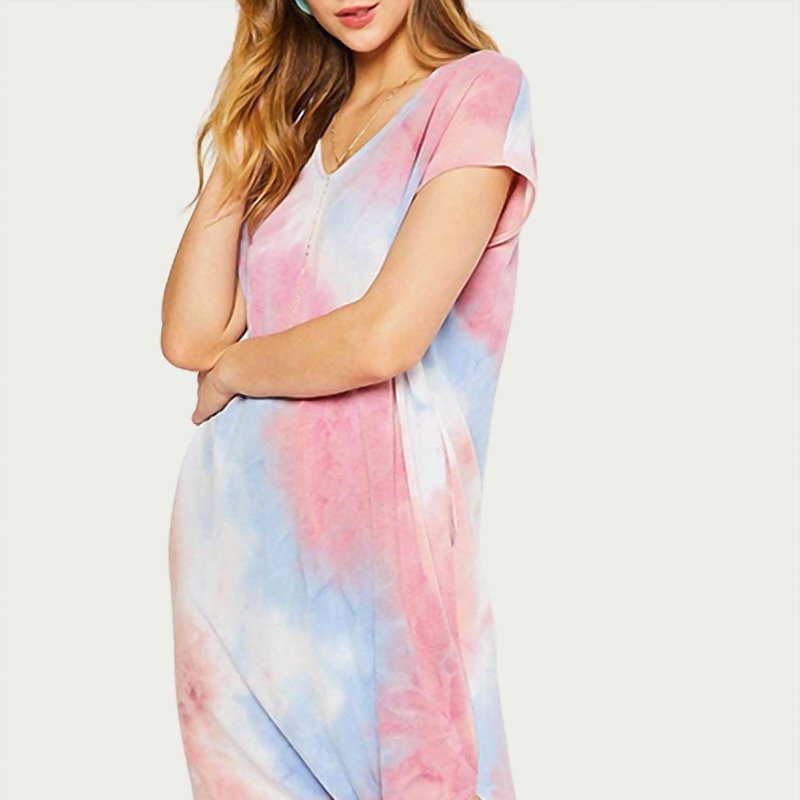 Shop Bluivy Tie-dyed Stretch-terry Maxi Dress In Blue