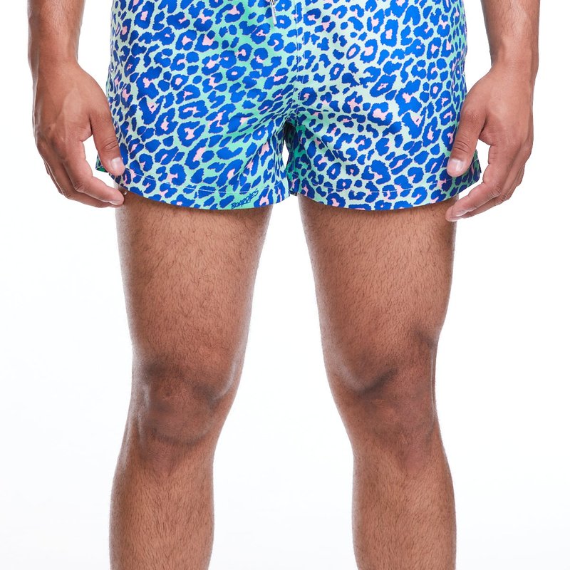 Boardies Lime Leopard Shortie Shorts In Blue