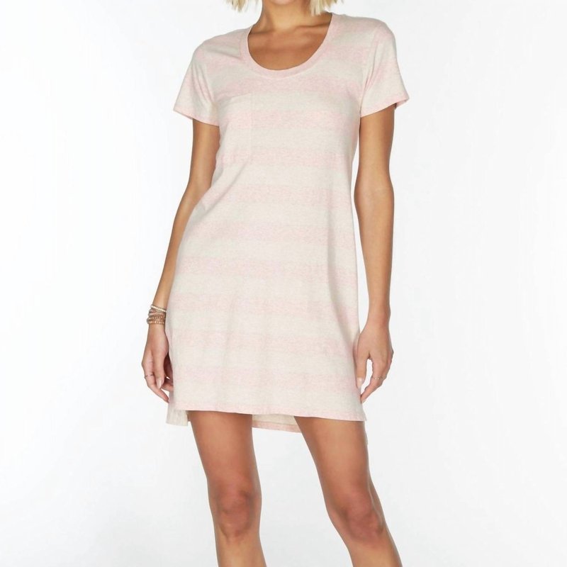 Bobi Short Sleeve Pocket Dress In Pink