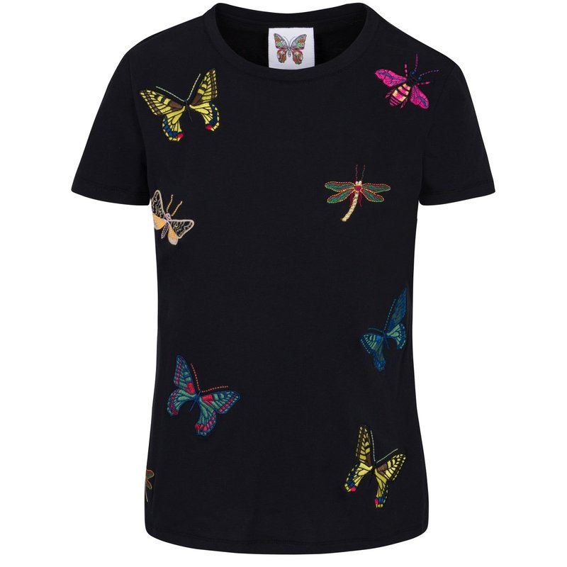 Boheme The Jitterbug Embroidered T Shirt In Black