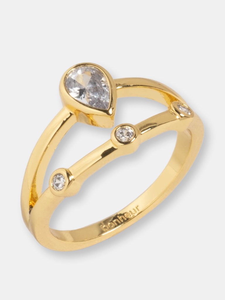 Aliane Bezel Set Multi Stone Ring - Gold