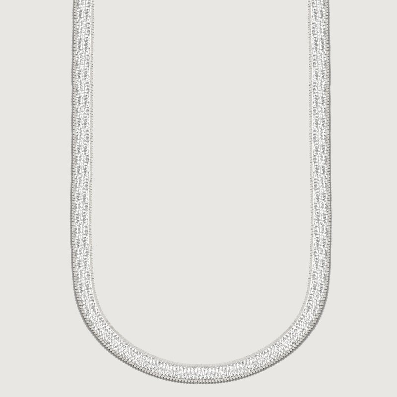 Bonheur Jewelry Cassie Italian Silver Herringbone Necklace In Grey