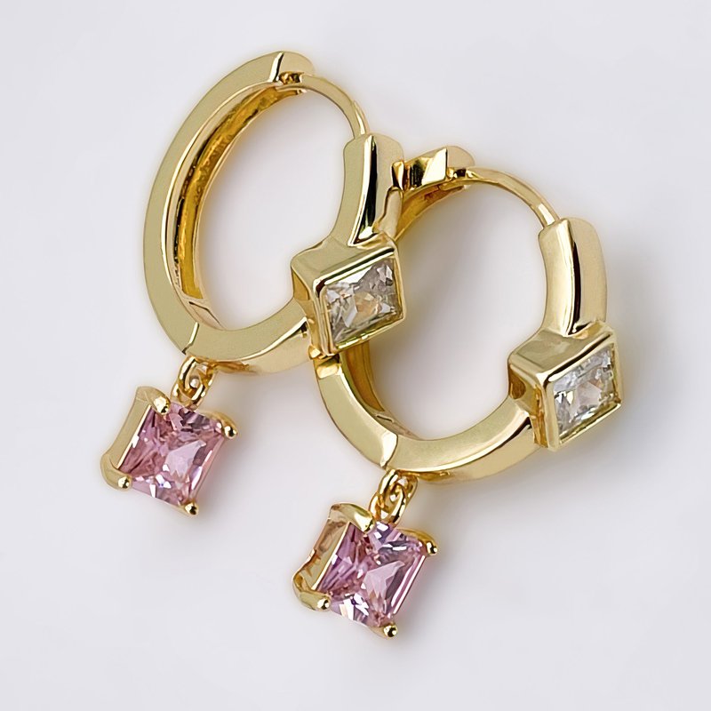 Shop Bonheur Jewelry Giselle Small Hoop Charm Earrings In Gold