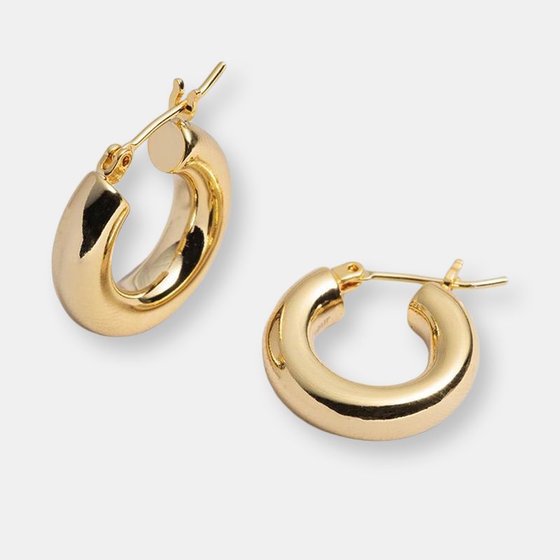 Bonheur Jewelry Holly Chunky Small Hoop Earrings In 18k Gold