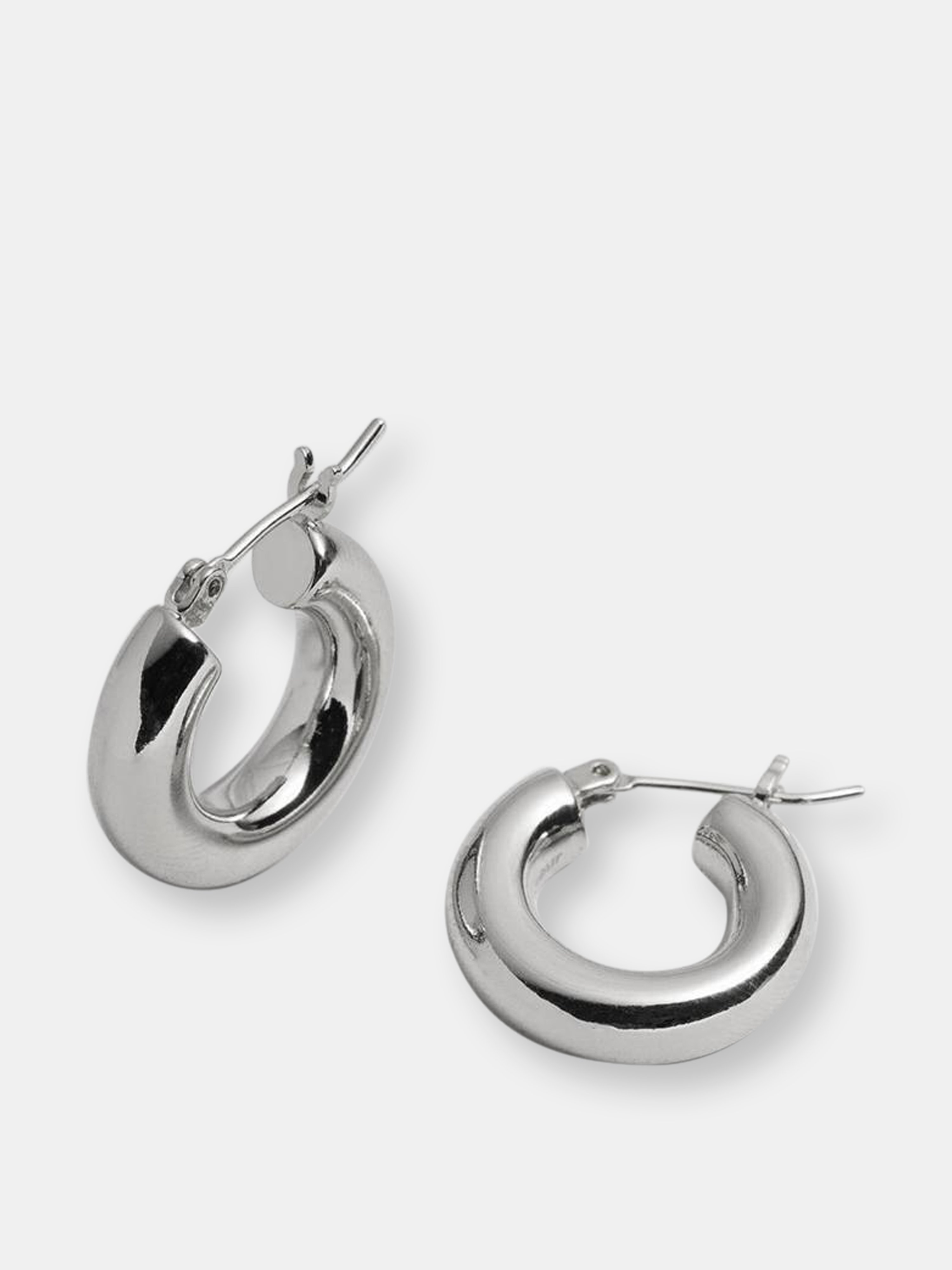 Bonheur Jewelry Holly Chunky Small Hoop Earrings In Grey