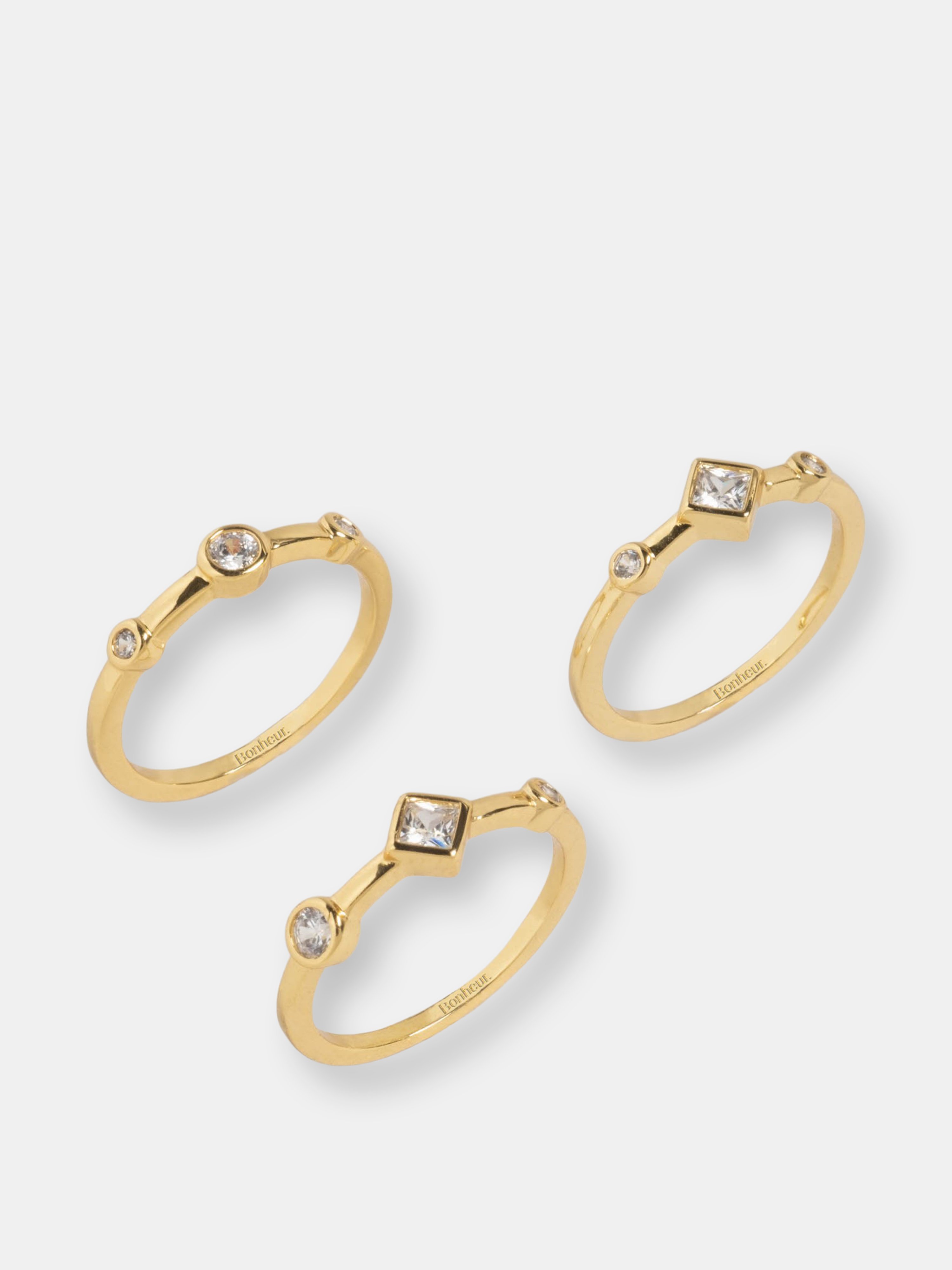 BONHEUR JEWELRY BONHEUR JEWELRY LOUISE STACKABLE GOLD RING SET