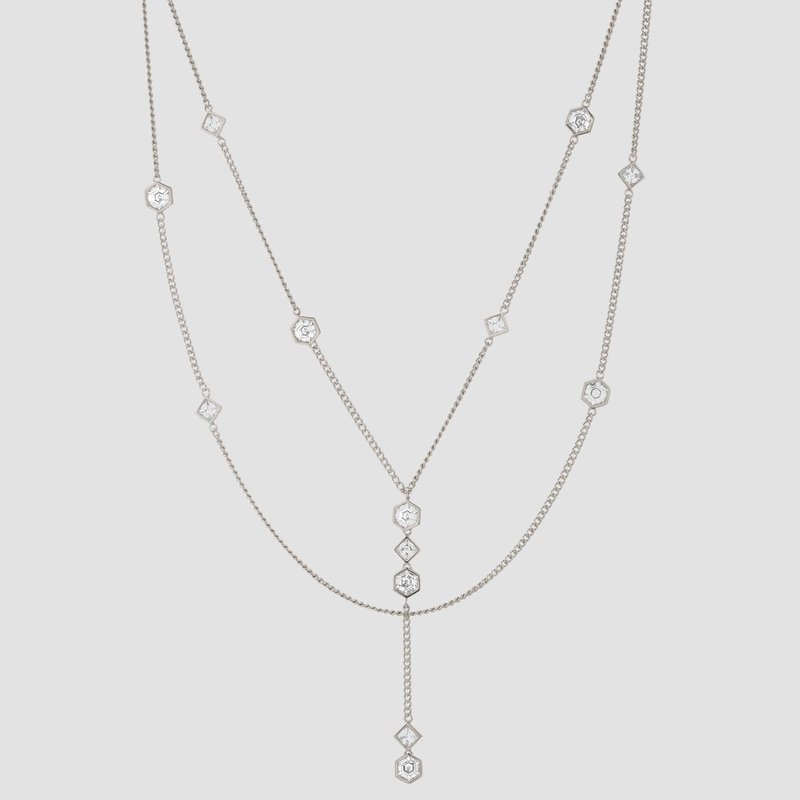 Shop Bonheur Jewelry Morgane Layered Lariat Necklace In Pink