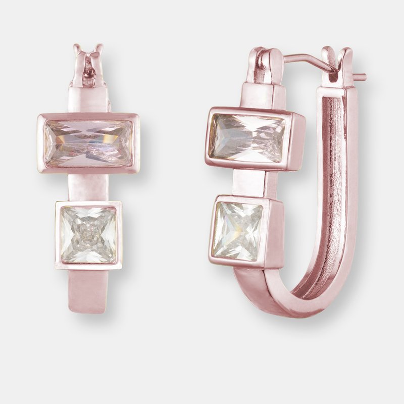 Bonheur Jewelry Violetta Small Thick Hoop Earrings In Pink